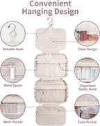 Narwey Travel Toiletry Bag for Women Large Hanging Makeup Bag Organizer - Image 7