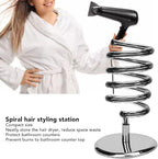 HURRISE Spiral Hair Dryer Holder, Spring Hair Dryer Hanging Rack, Spiral Hair Styling Station Spiral Salon Blow Dryer Holder Stand for Bathroom Hair Salon