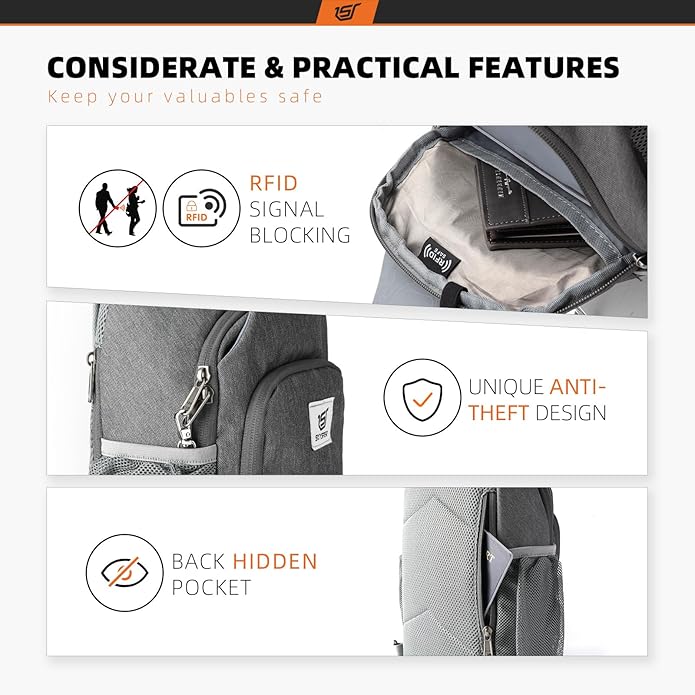 SKYSPER Sling Bag RFID Crossbody Sling Backpack Cross Body Shoulder Bag Travel - Image 3