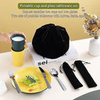 Evanda Camping Cutlery Set, Reusable Light Weight Mug, Plate and Stainless - Image 7
