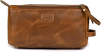 LEATHER VILLAGE Premium Leather Travel Toiletry Bag - Image 2