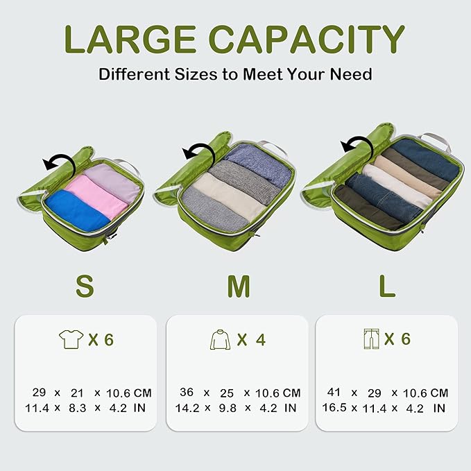 Cipway Compression Packing Cubes, Ultralight Luggage Organizer Bags, Travel - Image 6