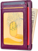 Buffway Slim Minimalist Front Pocket RFID Blocking Leather Wallets - Image 2
