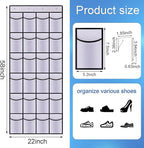 Over the Door Shoe Organizer, 24 Large Breathable Mesh Pockets, Hanging Storage - Image 2