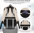 Beige Backpack for Men Women, School Backpack for Boys Girls Teens, 15.6 Inch - Image 5