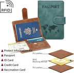 Passport Holder for Travel Essentials, 2 Pack Rfid Passport Cover for Women Men - Image 2