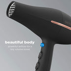 Infiniti PRO by CONAIR Hair Dryer,1875W Blow Dryer with Diffuser and Concentrator,Ceramic Technology,3 Heat & 2 Speed Settings,Cold Shot Button,Black,(Pack of 2)