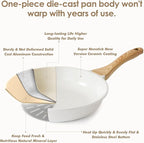 SENSARTE Nonstick Ceramic Frying Pan Skillet, 12.5 Inch Omelet Pan, Healthy Non - Image 8