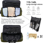 Vomgomfom Wheeled Collapsible Duffel Bag, 110L-140L Expandable Checked Luggage - Image 2