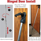Door Security Bar, SECURITYMAN 2 in 1 Adjustable Door Stoppers Security Bar & - Image 9
