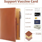 Genuine Leather Travel Passport Wallet, Slim RFID Blocking Holder - Image 4