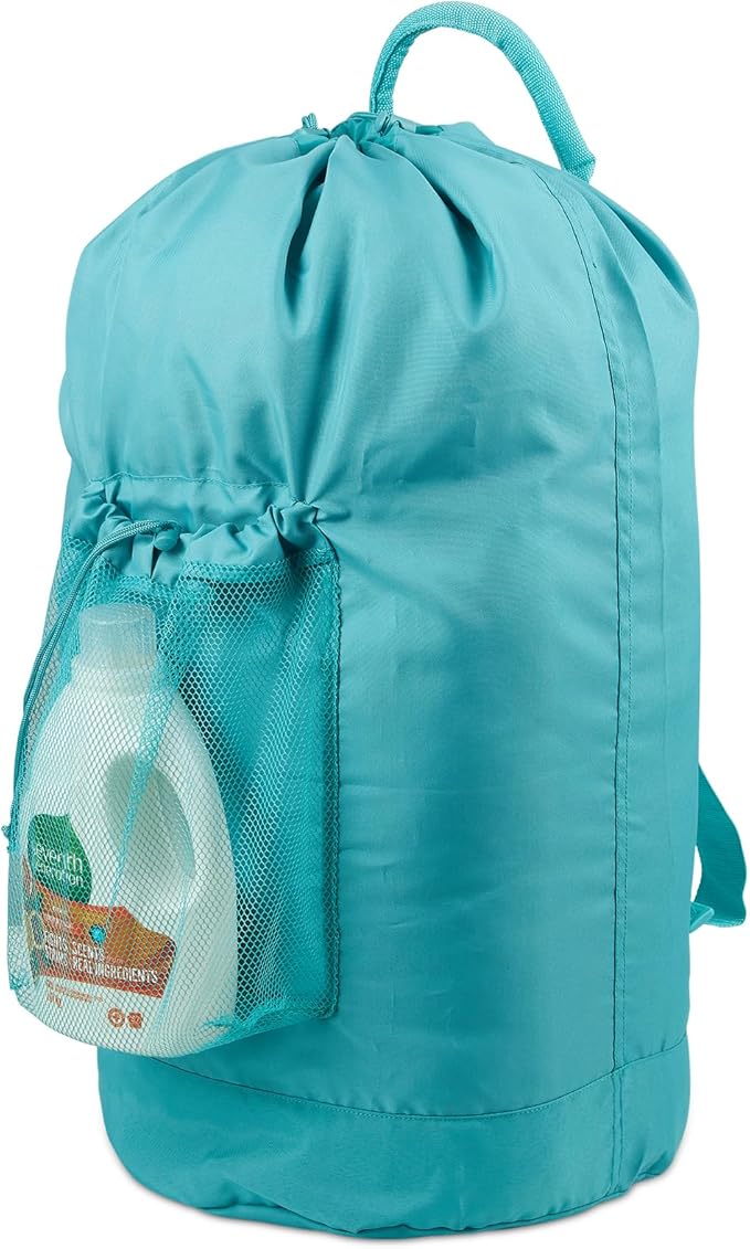 Backpack Laundry Bag with Straps and Detergent Holder, Clothes Laundry Backpack by Seiritex