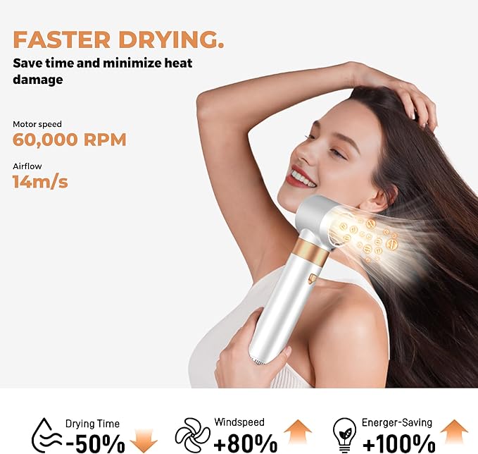 5 in ONE Blow Dryer Brush, Curling Wand Hair Styling Tools Set, Ionic Hot Air Hair Dryer, Massage Oval Hair Dryer, Left&Right Hair Curlers 100-120V