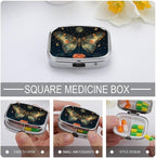 Metal 2 Compartment Pill Organizer Travel Friendly Portable Compact Pill Box - Image 4