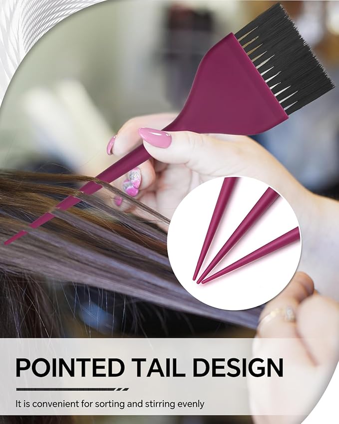 3 Pack Hair Color Brush Set - Professional Hair Dye Brush for Stylist, for Highlighting, Tint and Coloring Sections - Women Men Salon Use Home DIY Dyeing