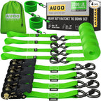 AUGO Ratchet Straps Heavy Duty 4 Pack -15 FT - 2200 LB Break Strength – - Cargo by AUGO