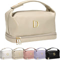 Personalized Makeup Bag, Initial Double Layer Cosmetic Bag by Vogewood
