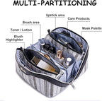 Travel Makeup Bag for Women: Large Capacity Open Flat Make up Bag Set of 3 - Image 6