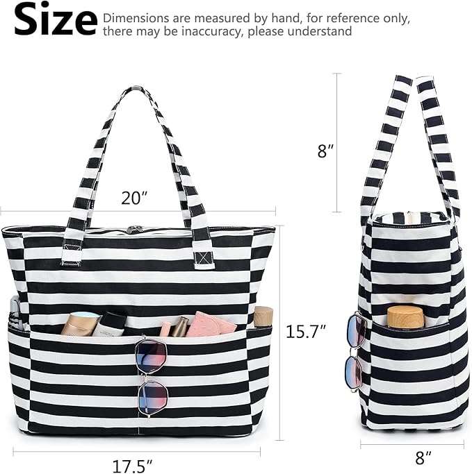 LEDAOU Beach Bag Waterproof Sandproof Women Tote Bag Pool Bag - Image 7