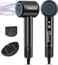 Hair Dryer, High-Speed Ionic Low Noise Blow Dryer with Brushless Motor for Fast Drying, Thermo-Control Quiet Compact Hair Blow Dryer with Magnetic Diffuser for Curly Hair for Home Travel Salon