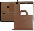 POPRUN Portfolio Binder with Zipper, Leather Padfolio Document Organizer with by POPRUN
