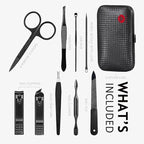Manicure Set 9 in 1 Stainless Steel, Nail Clippers Scissors Pedicure Tools Kit - Image 2