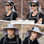 Sun Hat for Men Women with Neck Flap, UPF 50+ UV Protective Hiking Fishing Hats - Image 5
