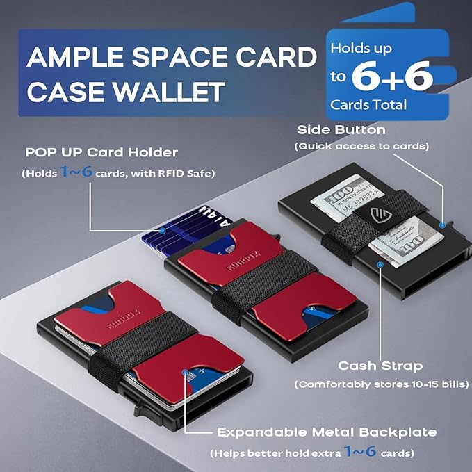 Mens Business Card Holder, Slim Card Wallet - Image 2