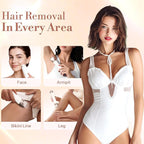 Bikini Trimmer for Women, 2 in 1 Electric Shaver for Women, Pubic Hair Trimmer Waterproof IPX7 with LED, Bikini Razor for Leg Arm Underarm Bikini Area, Pull Bows Gift Box for Friends (Shell White)