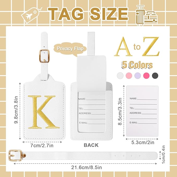 Personalized Initial Luggage Tags - Image 2