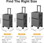 Zipperless Luggage, Polycarbonate Aluminum Hard Shell, Expandable Carry-On - Image 7
