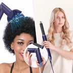 6 in ONE Blow Dryer Brush, Curling Wand Hair Styling Tools Set, Ionic Hot Air Hair Dryer, Massage Oval Hair Dryer, Left&Right Hair Curlers 100-120V