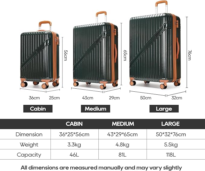 GinzaTravel Luggage Sets 3-Piece Expandable Suitcases - Image 4
