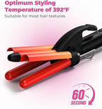 FARERY Mini Waver Curling Iron, 1/2 Inch, Hair Crimper for Women Beach Waves, Keratin & Argan Oil Infused, Dual Voltage, Pouch Bag