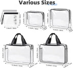 ABSOFINE Clear Toiletry Bag for Travel Size Toiletries, 4 Pack Large Waterproof - Image 2