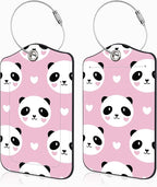 2 Pcs Cute Panda and Heart Luggage Tags by Unknown