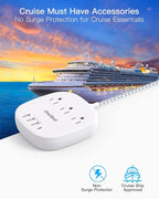 PD 20W USB C 3 Outlet 4 USB Ports Flat Plug Power Strip No Surge Protector - Image 3