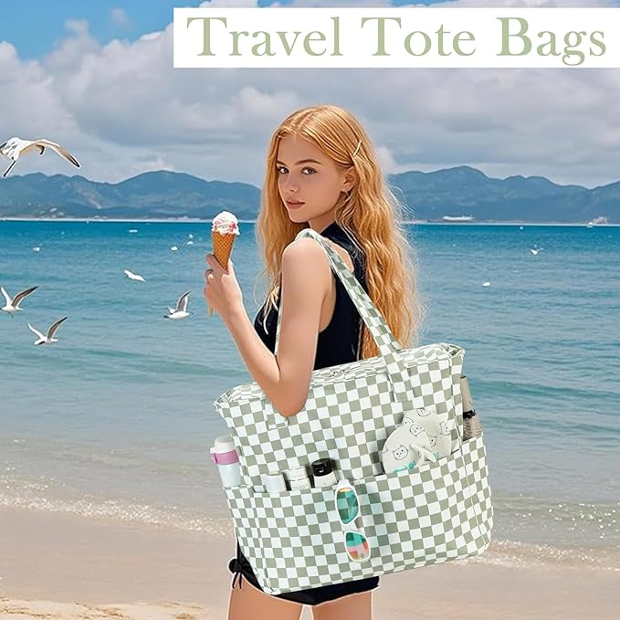 LEDAOU Beach Bag Waterproof Sandproof Women Tote Bag Pool Bag - Image 6