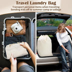 Canvas Laundry Bag with Handles & Drawstring 23.6"x35", Dirty Clothes Travel Bag - Image 6