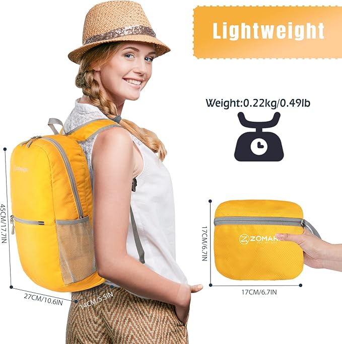 ZOMAKE Ultra Lightweight Hiking Backpack 20L, Packable Small Backpacks Water - Image 2