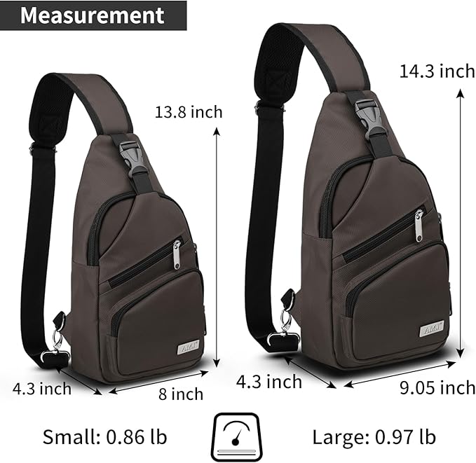 AMJ Crossbody Sling Bag Men Women, Casual Shoulder Backpack, Chest Daypack - Image 2