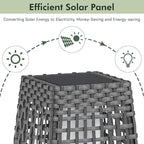 Grand patio Outdoor Floor Lamp Solar Powered Lantern Water-Resistant Wicker - Image 6