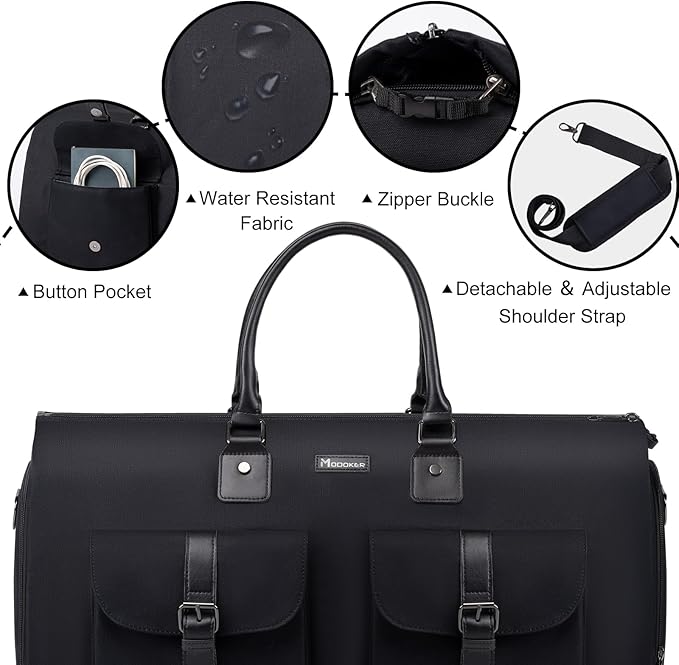 Modoker Garment Convertible Weekender Bag, Carry on Canvas Garment Duffle Bag - Image 6