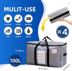 TAILI Extra Large Moving Bags, 4 Pack Silver Heavy Duty Totes - Image 2