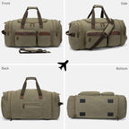 Mens Duffle Bag for Travel 60L Expandable Canvas Weekender Overnight Travel - Image 7