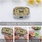 Metal 2 Compartment Pill Organizer Travel Friendly Portable Compact Pill Box - Image 4