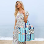 LEDAOU Beach Bag Waterproof Sandproof Women Tote Bag Pool Bag - Image 5
