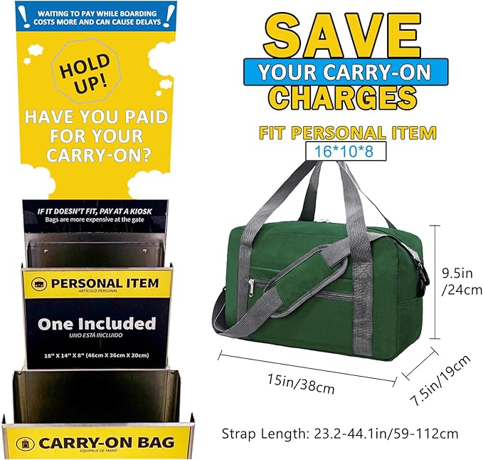 15 Inch Small Carry On Bags for Airplanes Spirit Airlines Personal Item Bag - Image 3