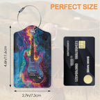 Electric Guitar Neon 3 PCS PU Leather Luggage Tags - Image 2
