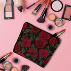 Woman Rose Makeup Bag - Blossom Flower Roses Red Travel Cosmetic Bags Toiletry Makeup Organizer Pencil Pouch For Owners Lady Birthday Gifts